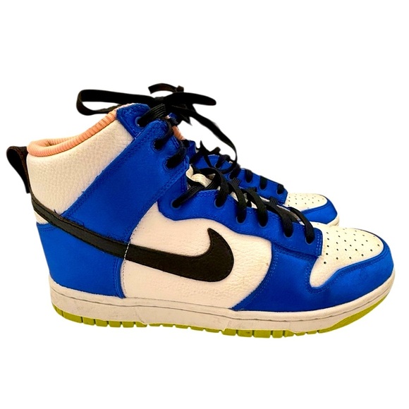Nike Women Dunk High Satin RacerBlue White Black Basketball Lace Up HighTops 9 - Picture 8 of 8